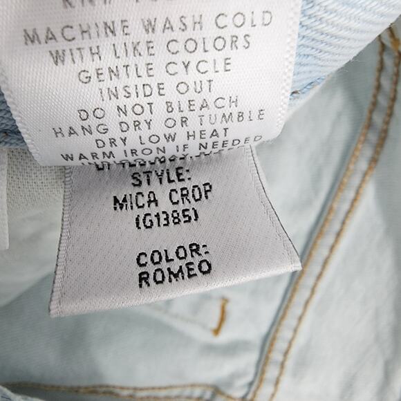 GRLFRND Button Fly Super High Rise Straight Leg Mica Crop Jeans In Romeo Size 27 - Picture 6 of 9